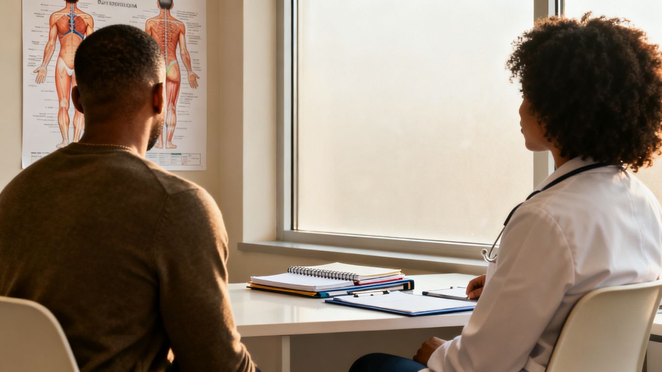 A clinician discussing hormone therapy goals