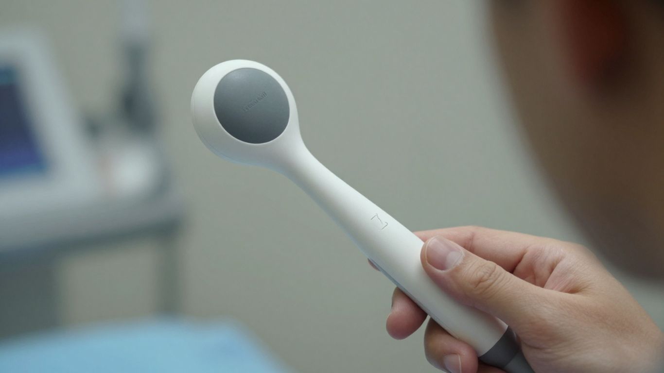 Sonda de ultrassom transvaginal em ambiente médico.