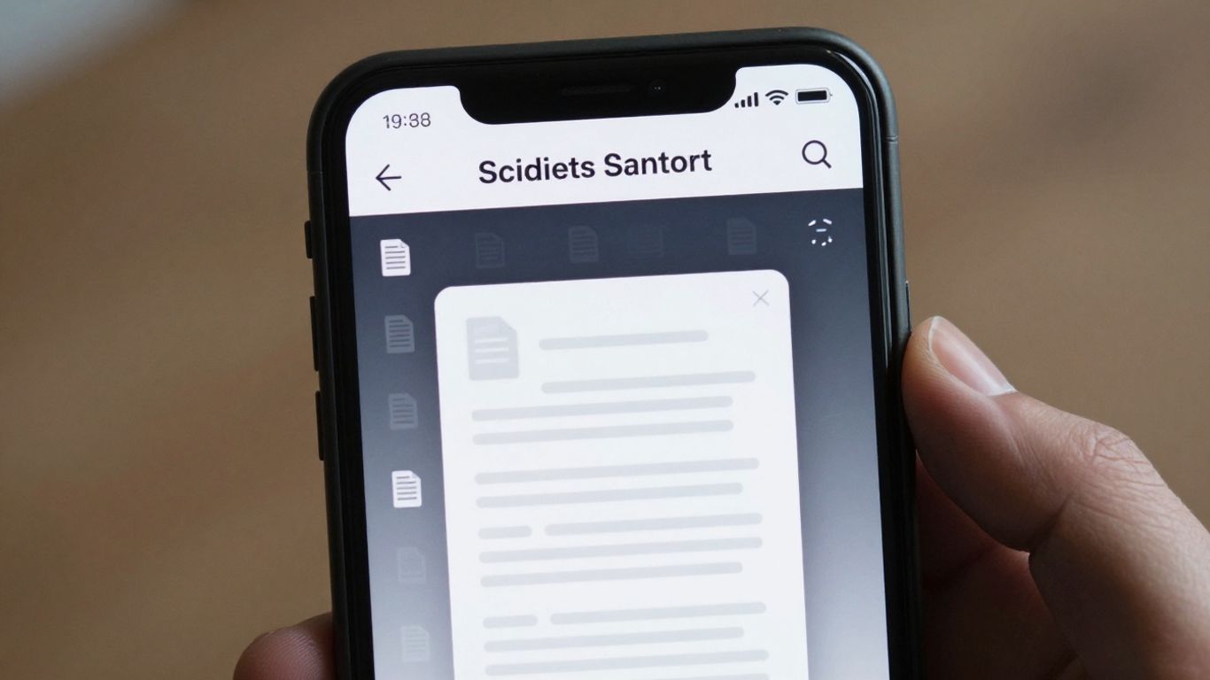 Smartphone scanning a document with a clean interface.
