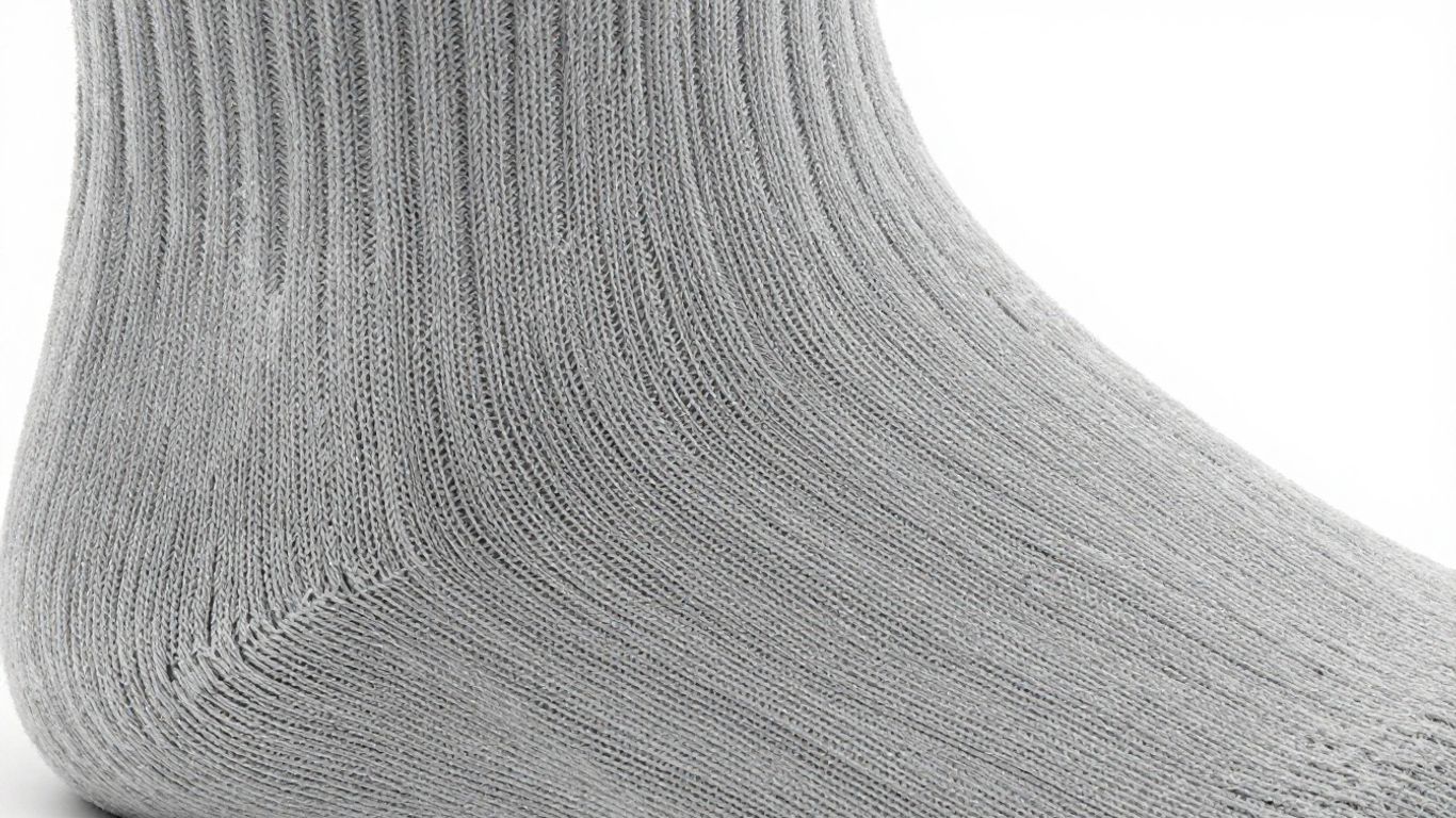 Close-up of terry loop cushioning in a work sock.