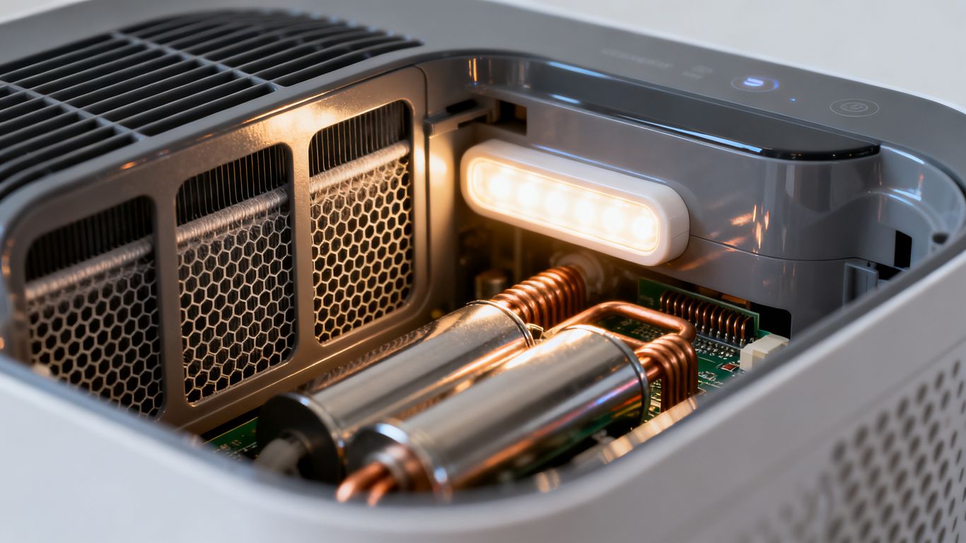 Interior view of a high performance dehumidifier unit