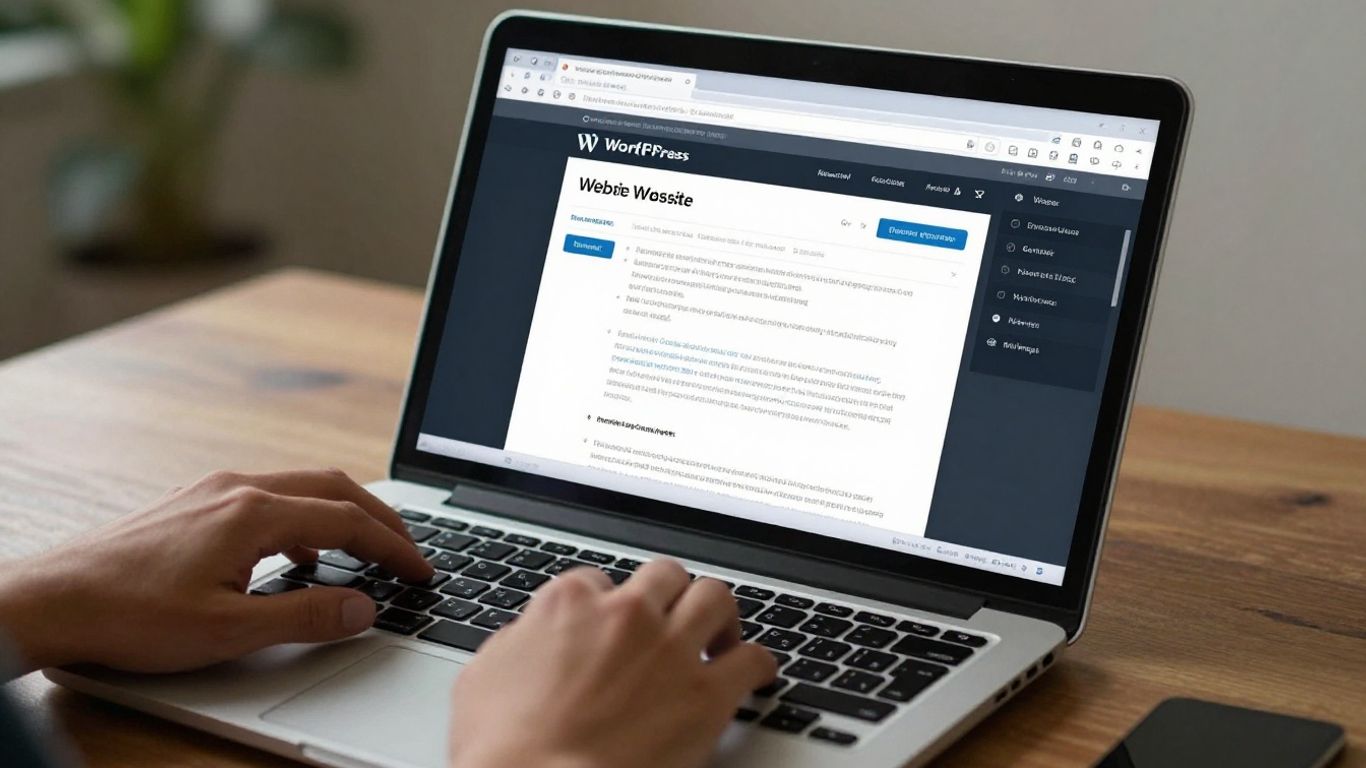 Interface WordPress pour gérer le contenu d'un site web.