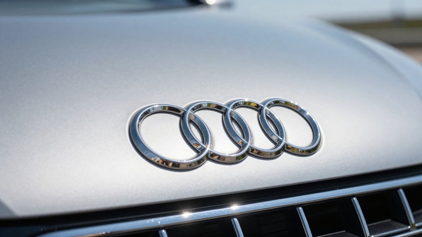 Audi emblem on a car hood