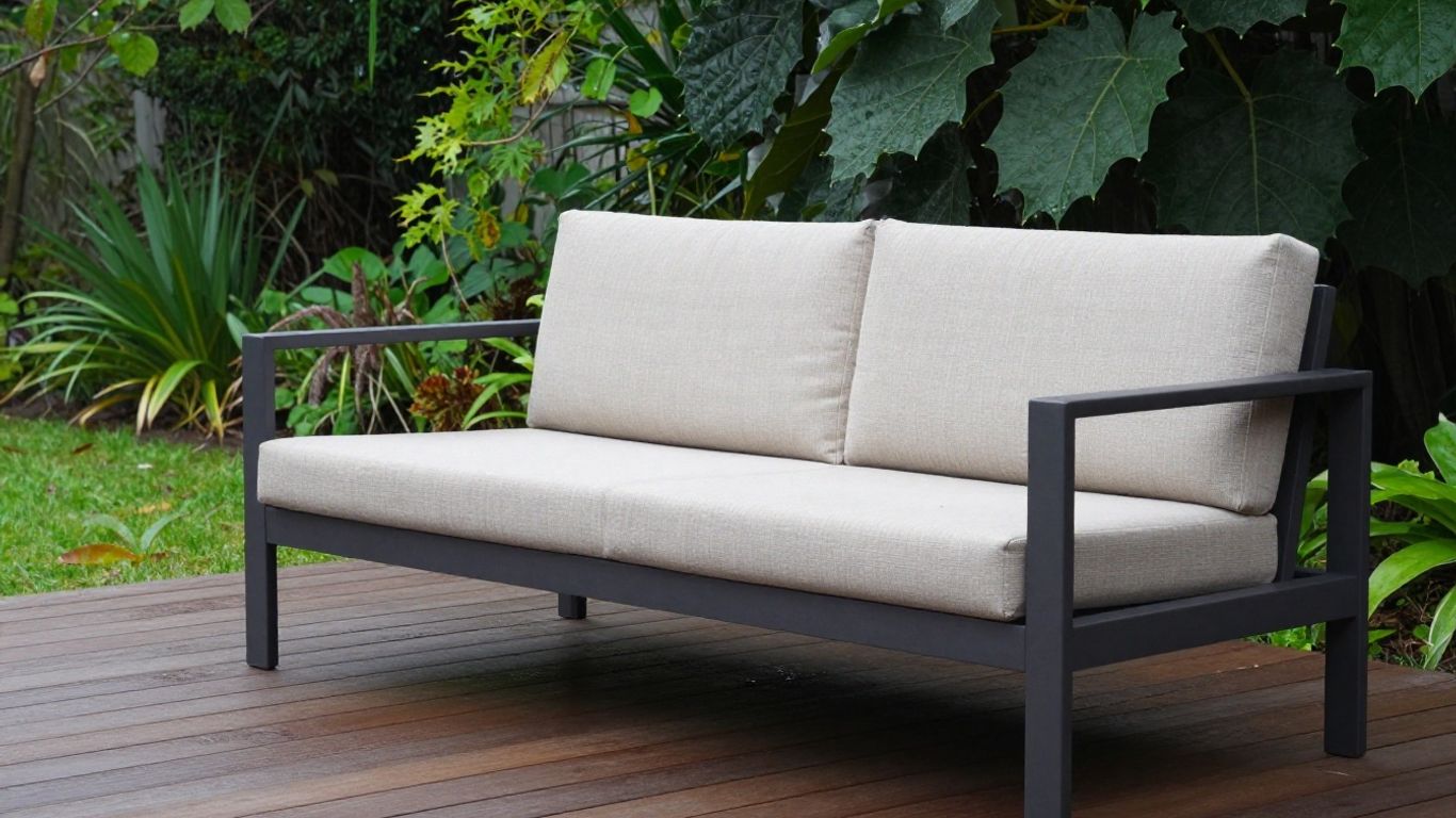 Outdoor sofa on a sheltered New Zealand deck