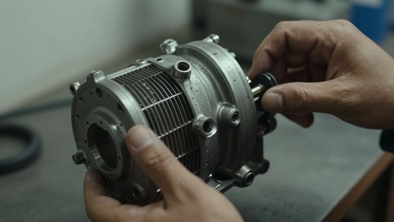 Hand inspecting engine components