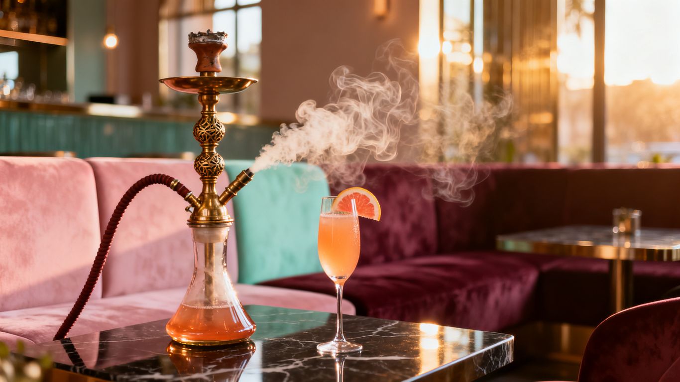 Relaxing with signature hookah