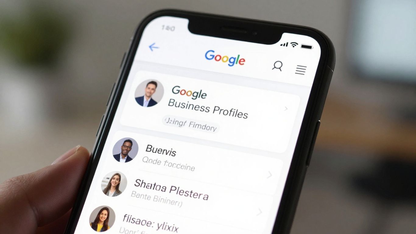 Zarządzanie wizytówką Google na ekranie smartfona.
