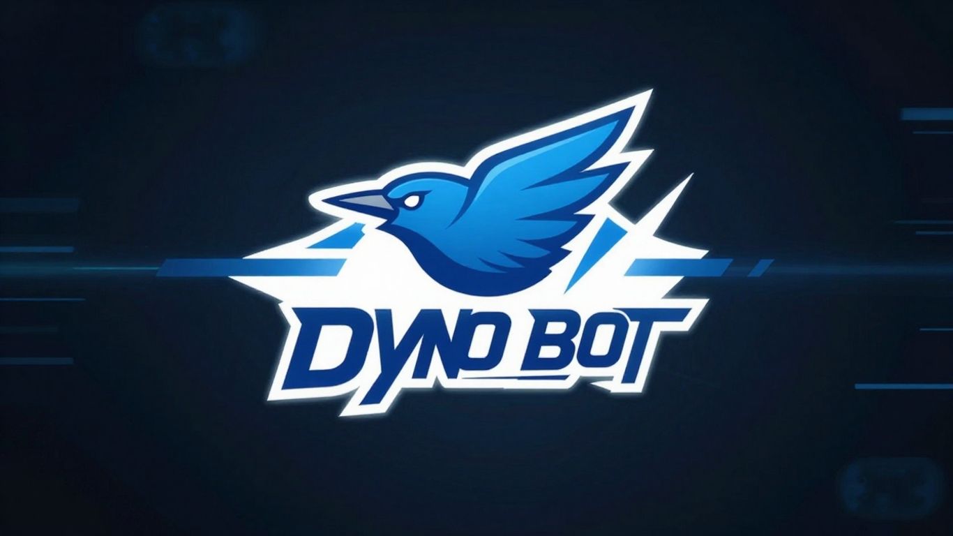 Logo do bot Dyno em um fundo escuro.