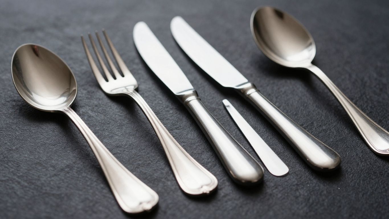 Argenterie ancienne et brillante sur fond sombre.