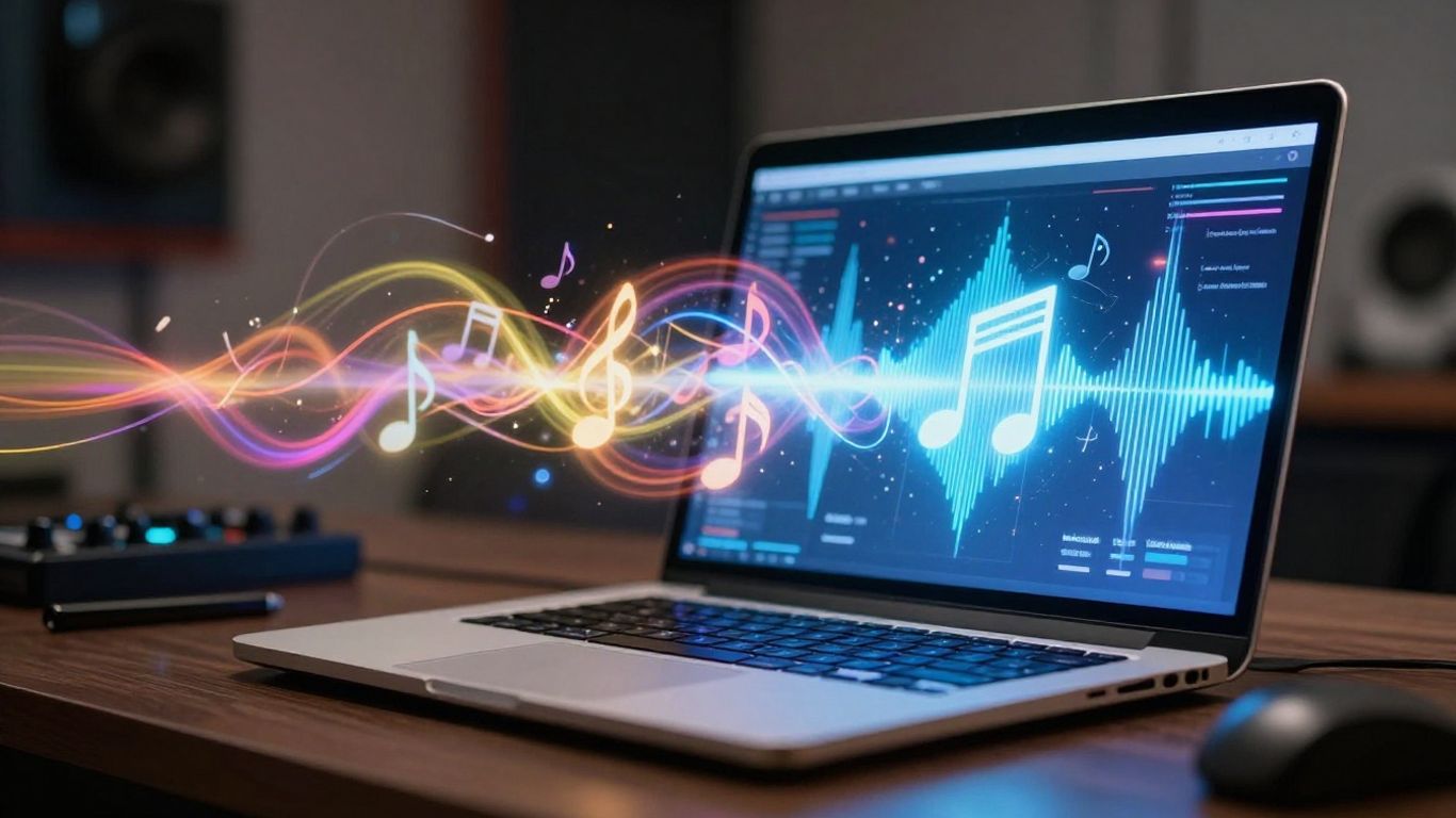 AI music generation from text prompts.