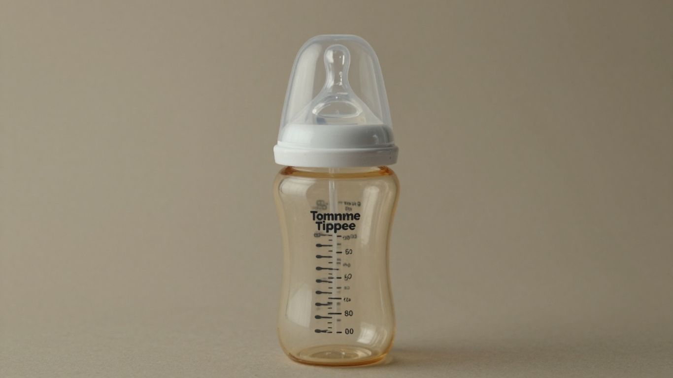 Biberón Tommee Tippee en primer plano.