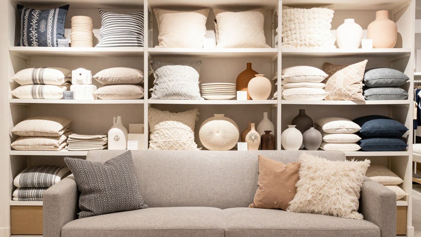 H&M Home store interior with decor items