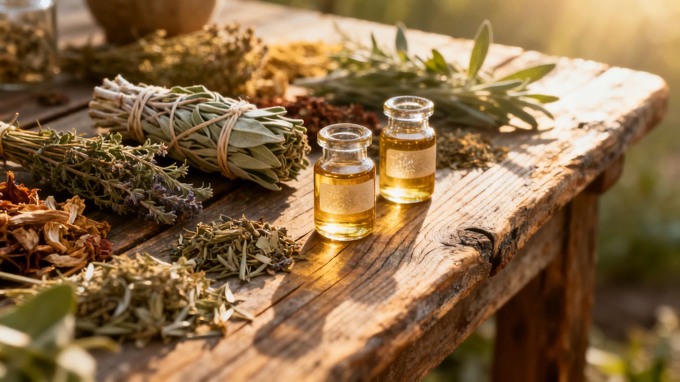 Sauge et plantes médicinales sèches
