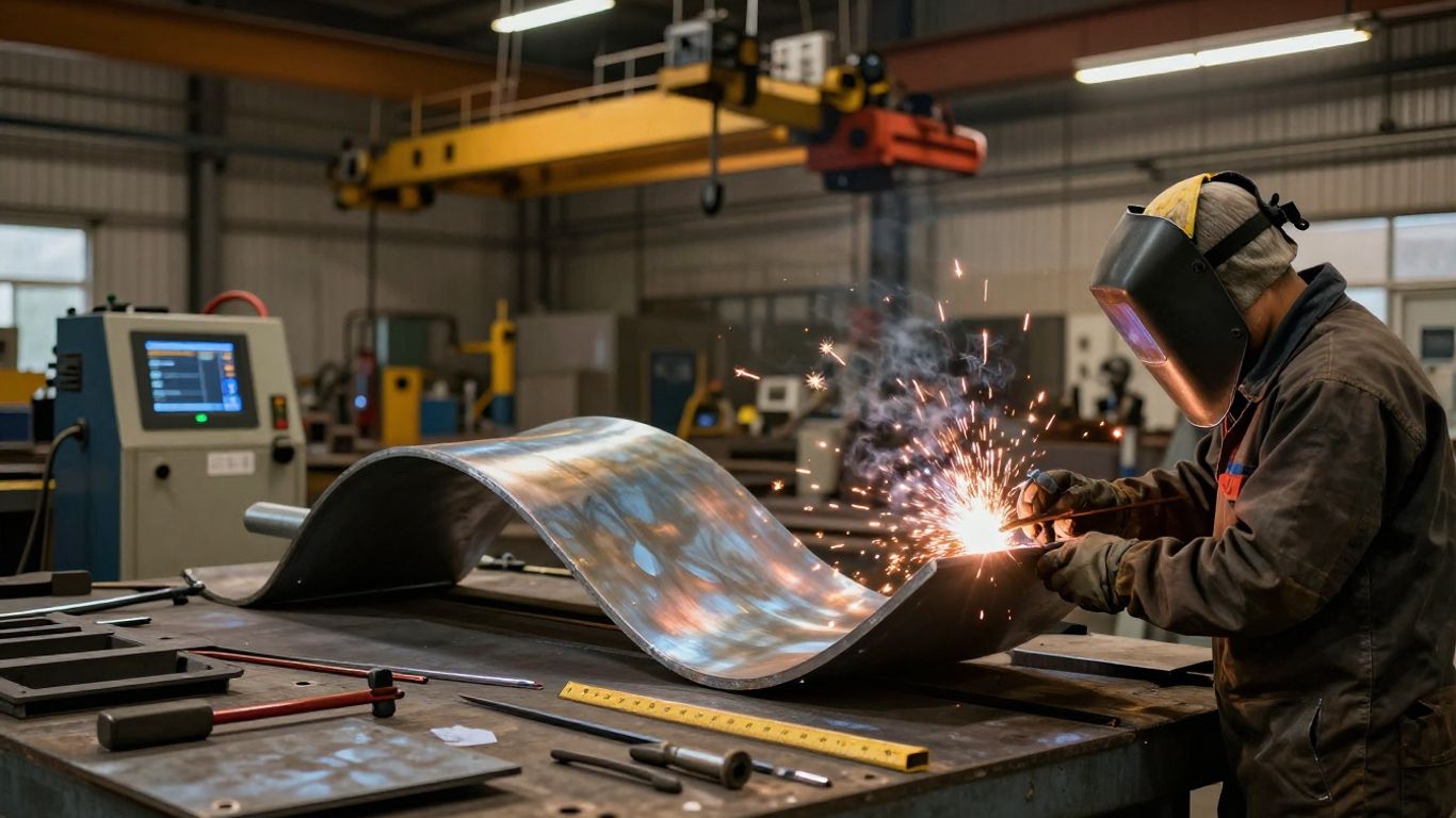 Fabricators assembling complex steel components