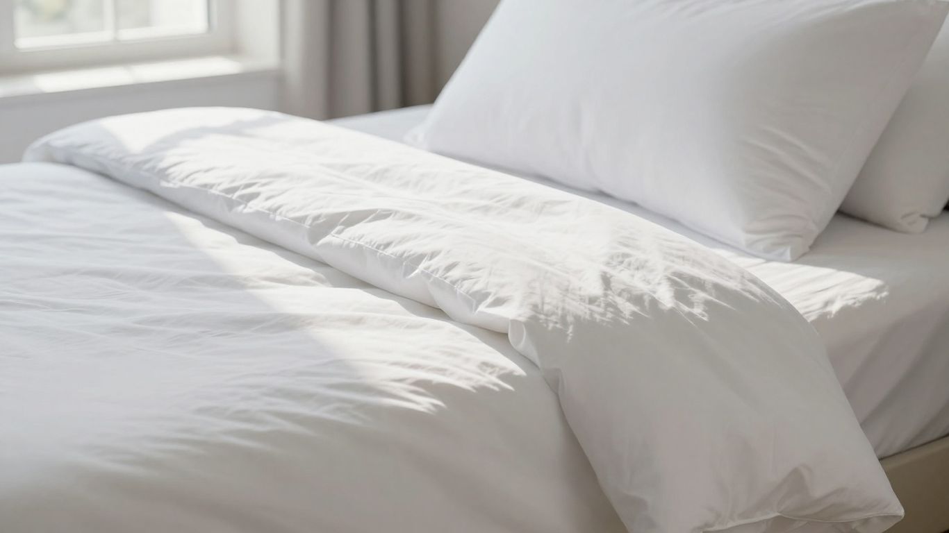 Cool white TENCEL Lyocell sheets on a bed.