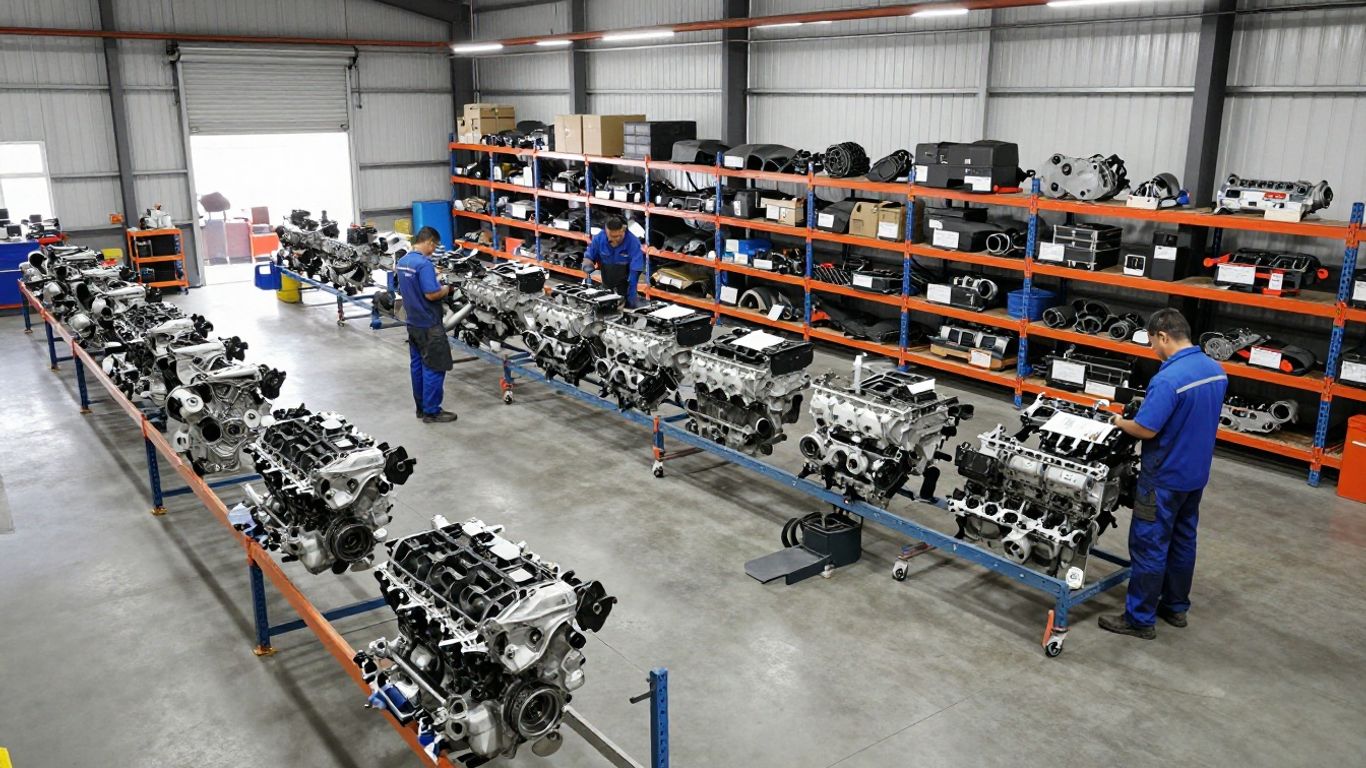 Japanese engine warehouse interior
