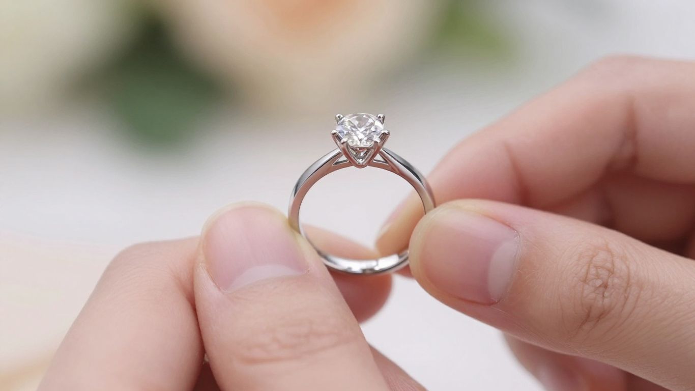Sparkling engagement ring on a hand