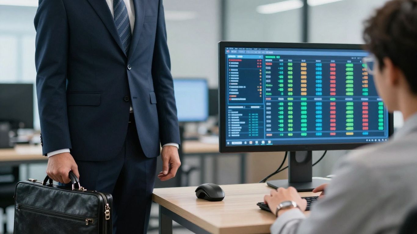 Broker and trader in financial setting