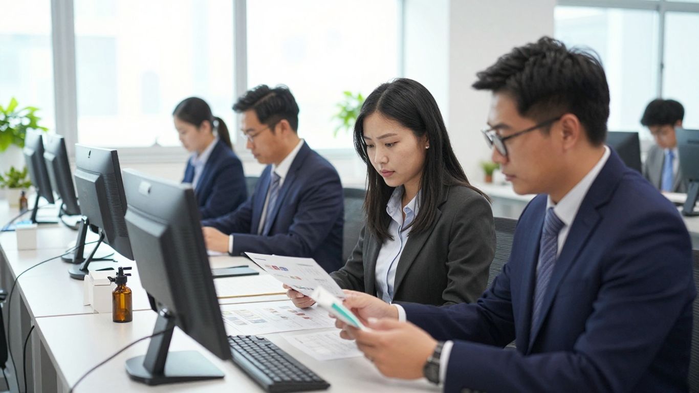 Equipo trabajando en estándares de calidad