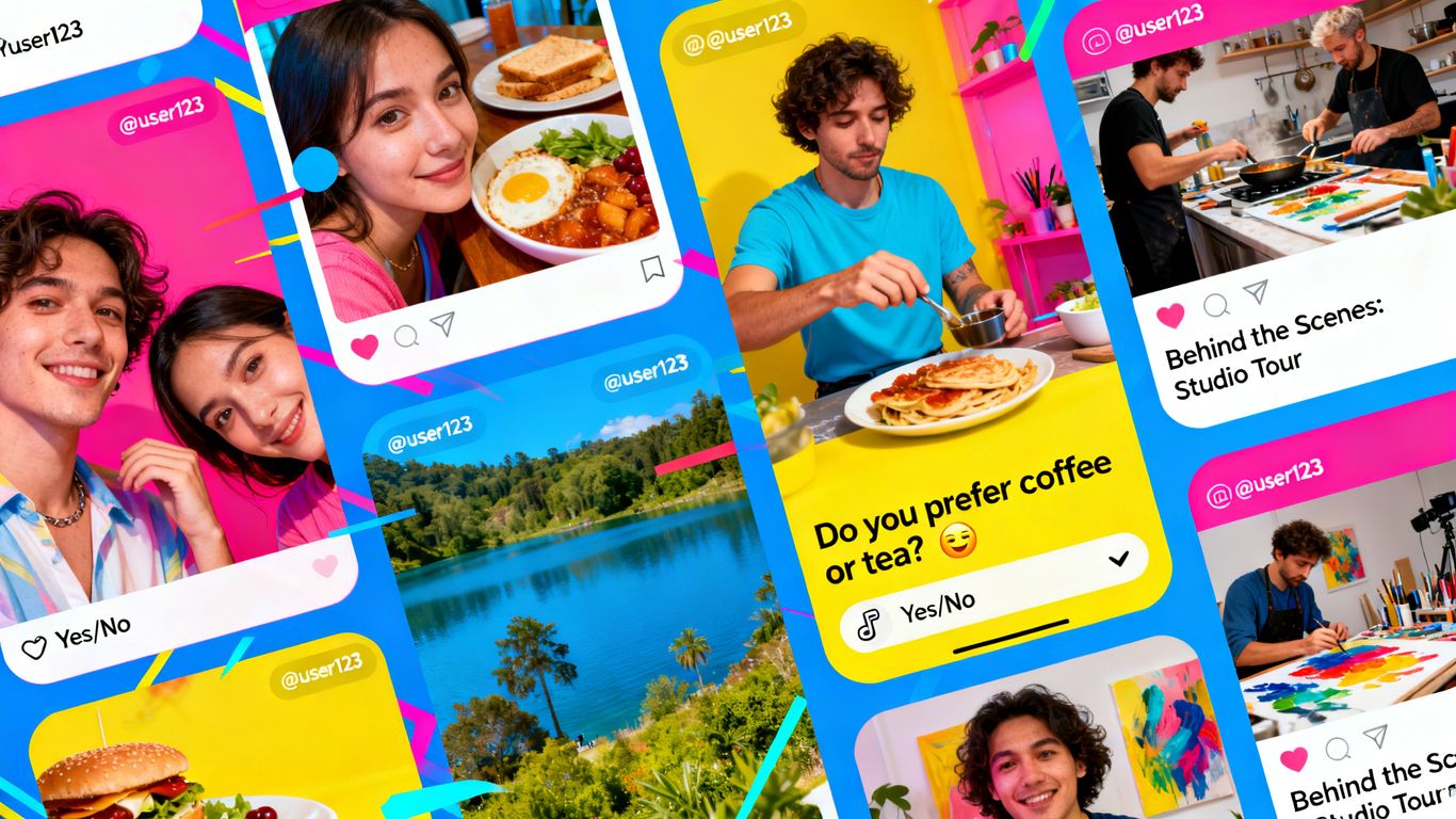 Instagram Stories collage building community.