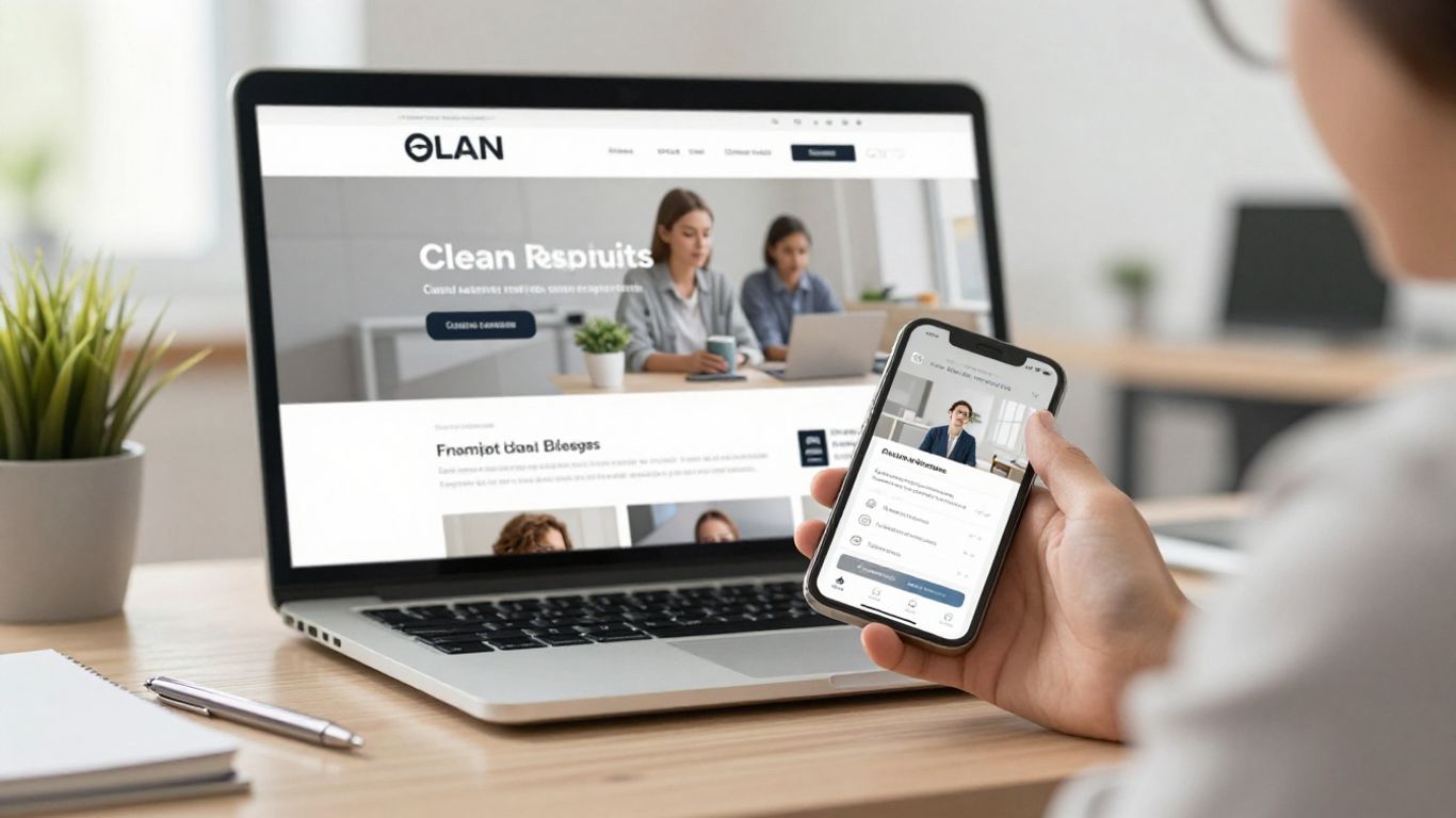 Visitor navigating a clear business website
