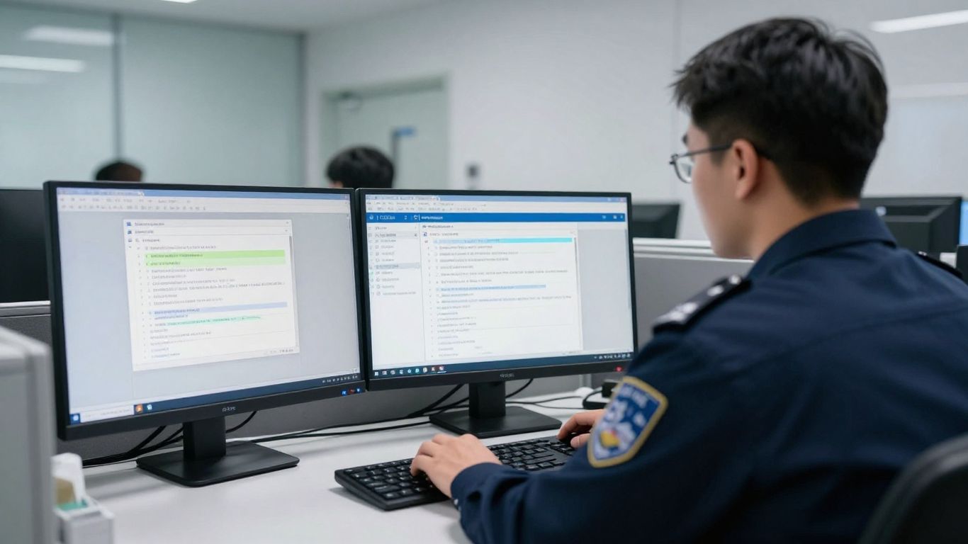 Security administrator reviewing access events