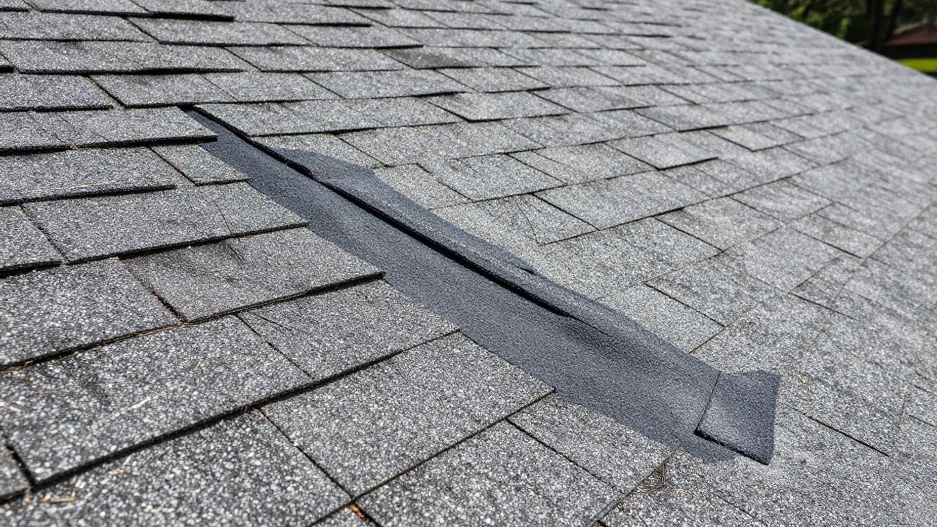Dacula roof patch repair close-up