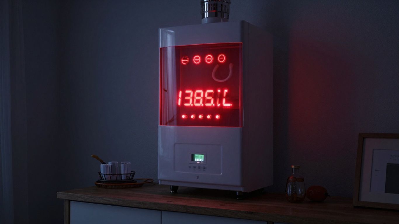 Chaudière à gaz éteinte la nuit dans une maison.