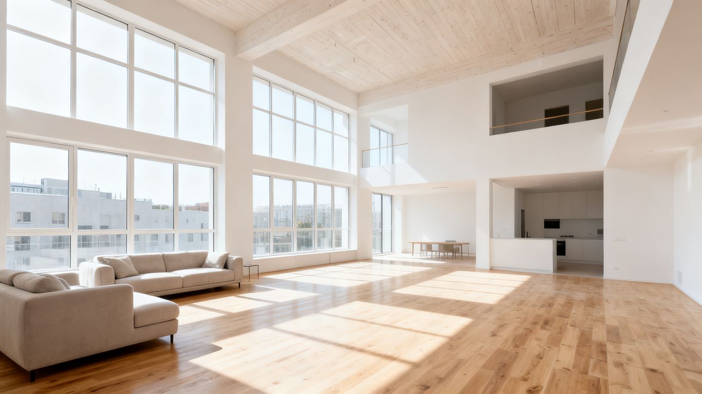 Close up of a dry pristine interior loft