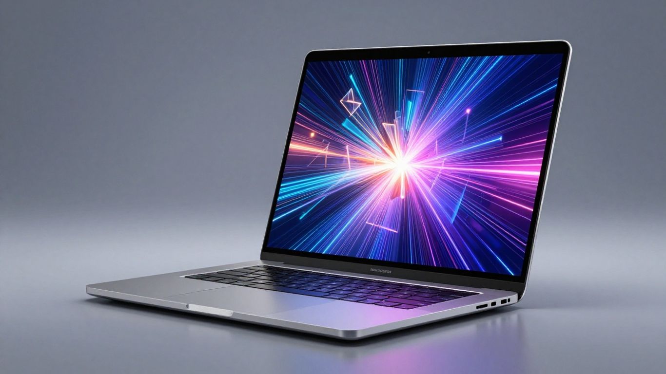 AI art on a laptop screen