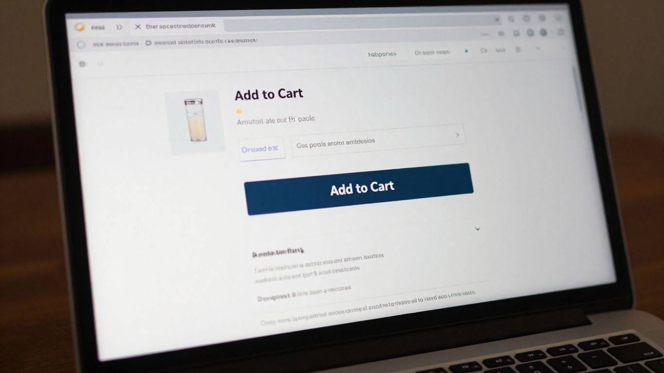 Amazon product page with 'Add to Cart' button.