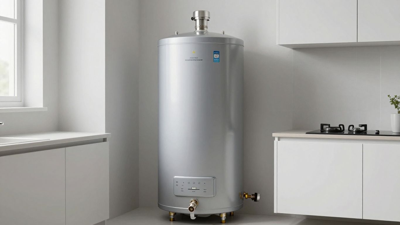 A.O. Smith 40-gallon gas water heater in a home utility room.