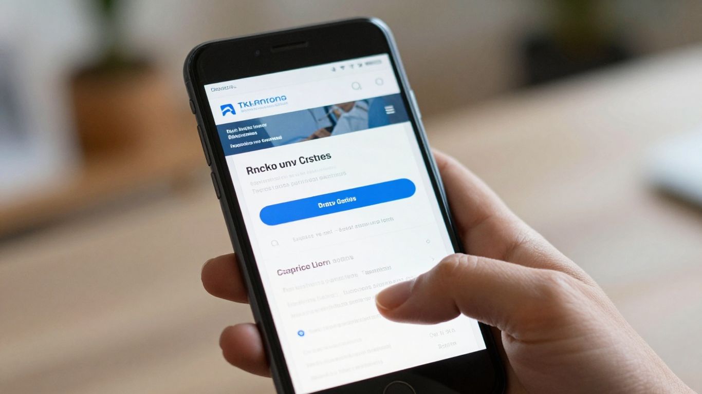 Hand holding phone with affiliate link on screen.