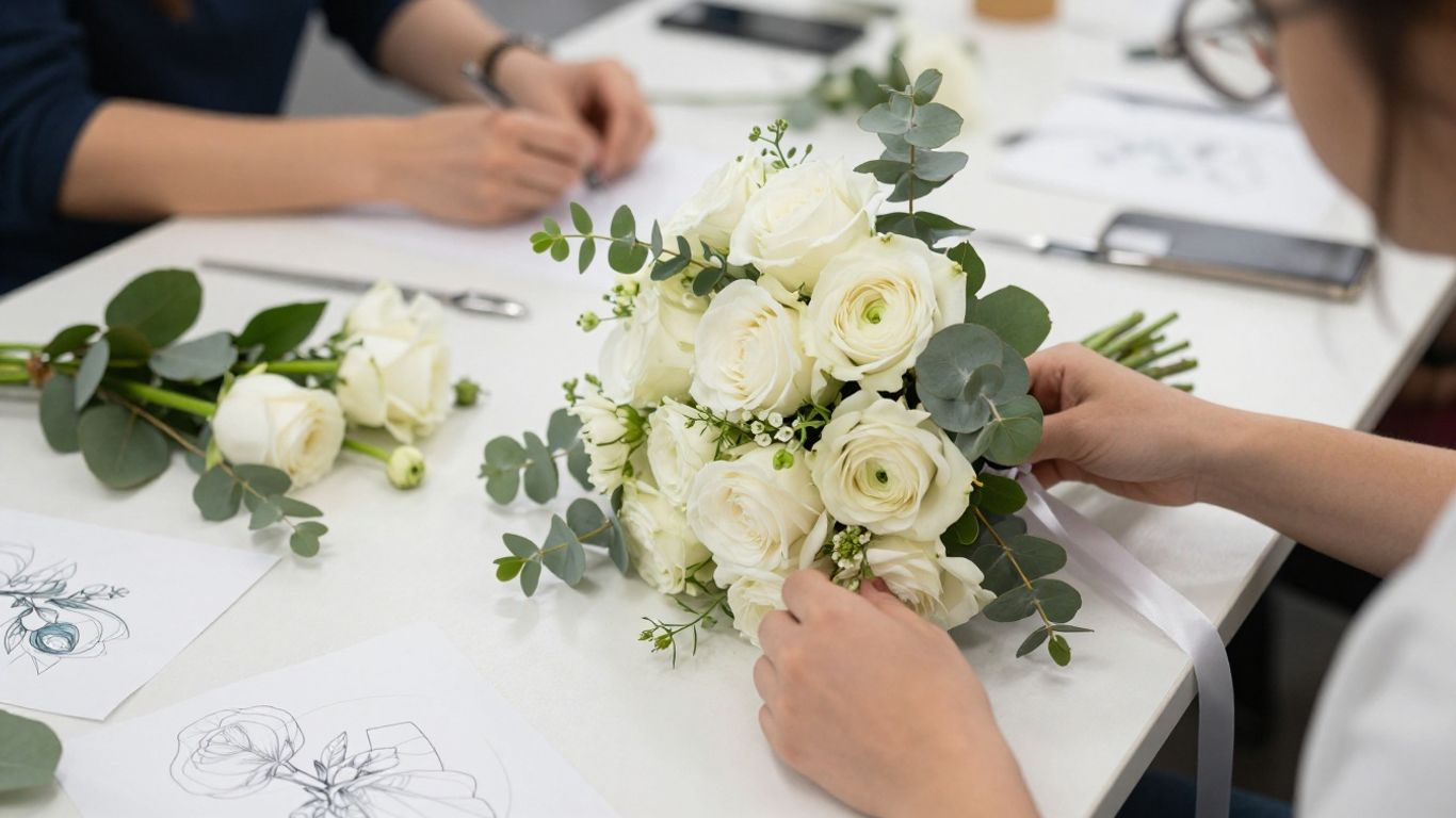 Custom wedding bouquet design