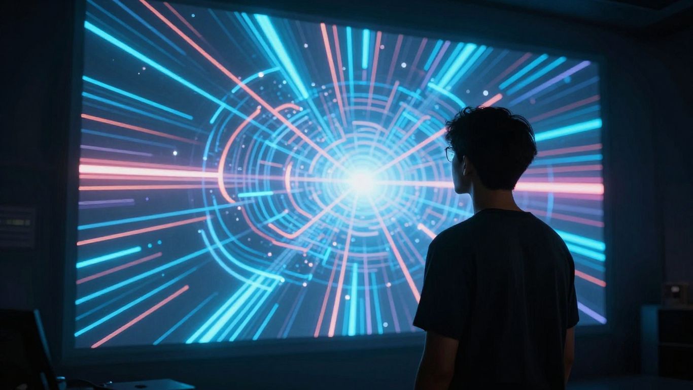 Person interacting with AI music video generator screen