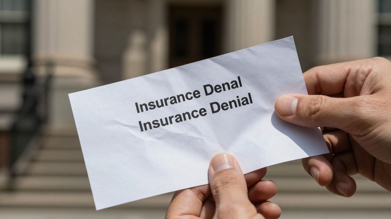 Insurance denial letter being crumpled by a hand.