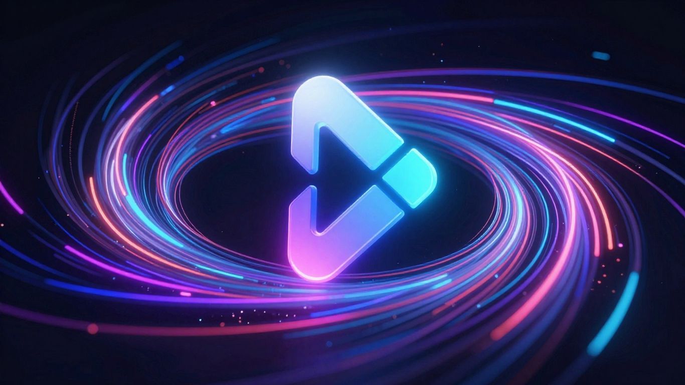 Abstract AI-generated logo design with vibrant colors.