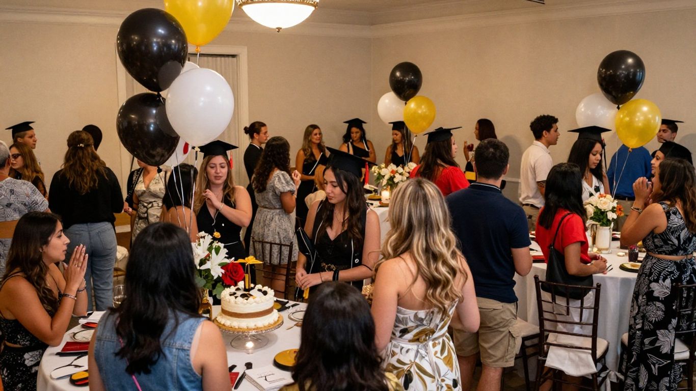 Indoor graduation party venue in Addison, TX.