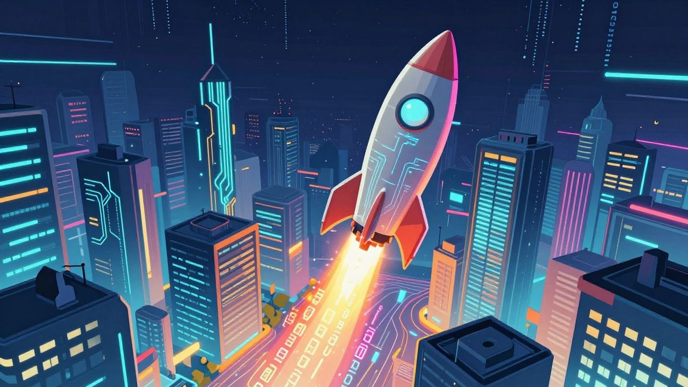 AI and stock market growth illustration