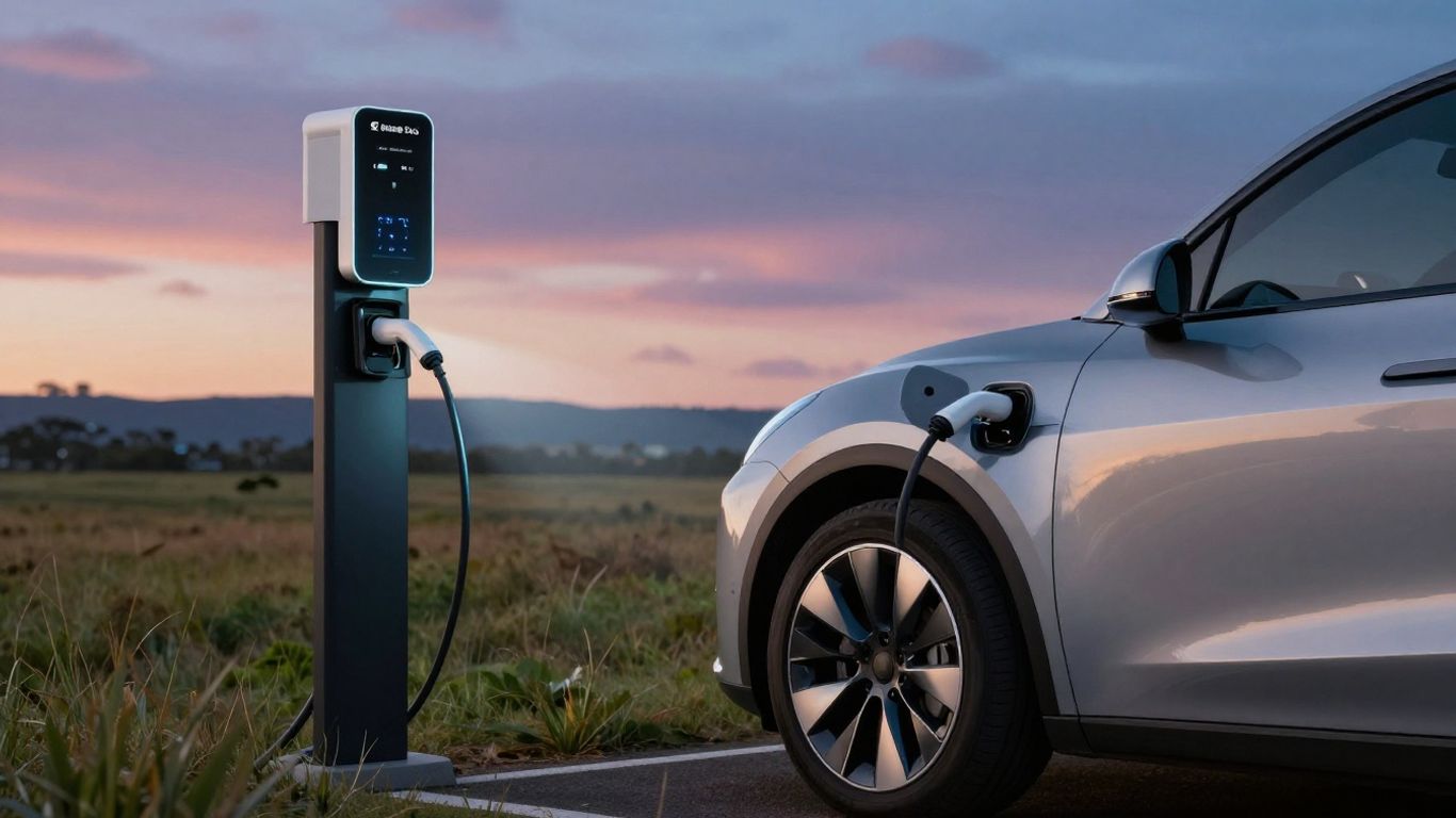 Electric car charging, powering Australia's future.