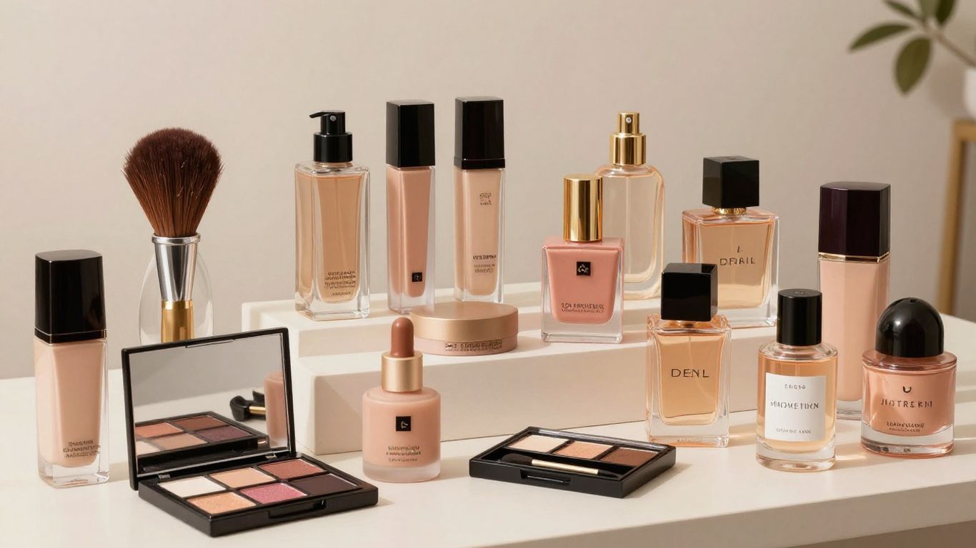 Assortiment van beautyproducten te koop.