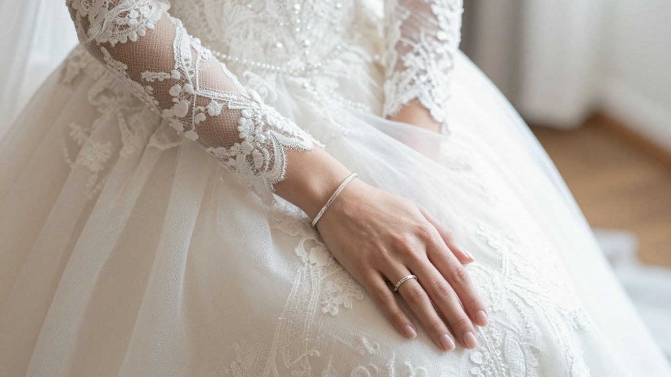 Bridal jewellery with wedding dress