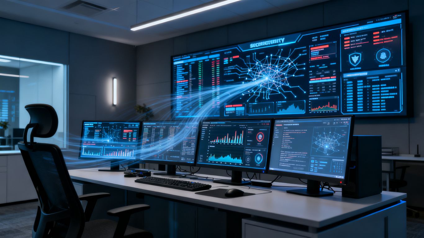 Cybersecurity team monitoring network security threats