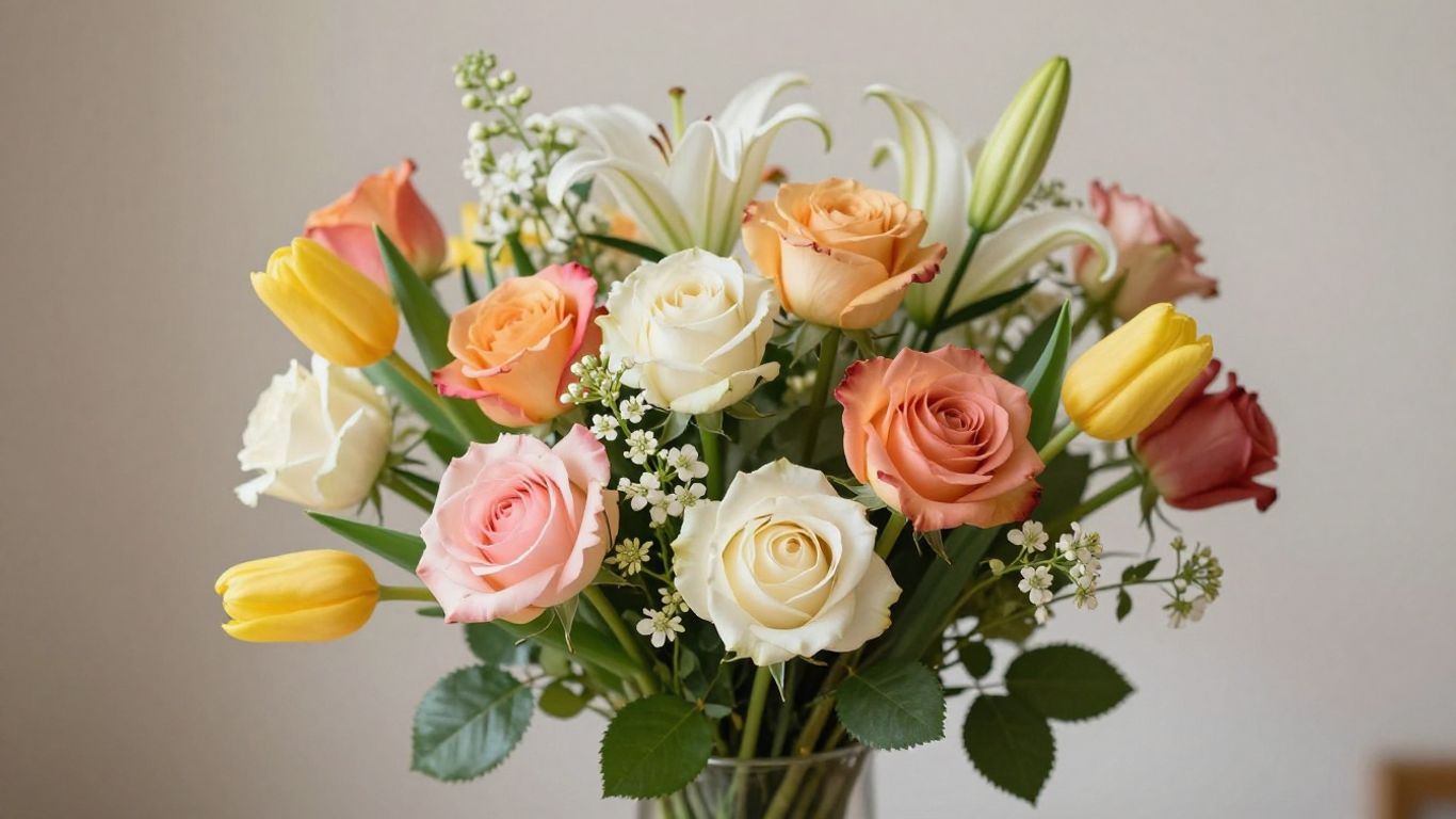 Beautiful bouquet of colorful birthday flowers
