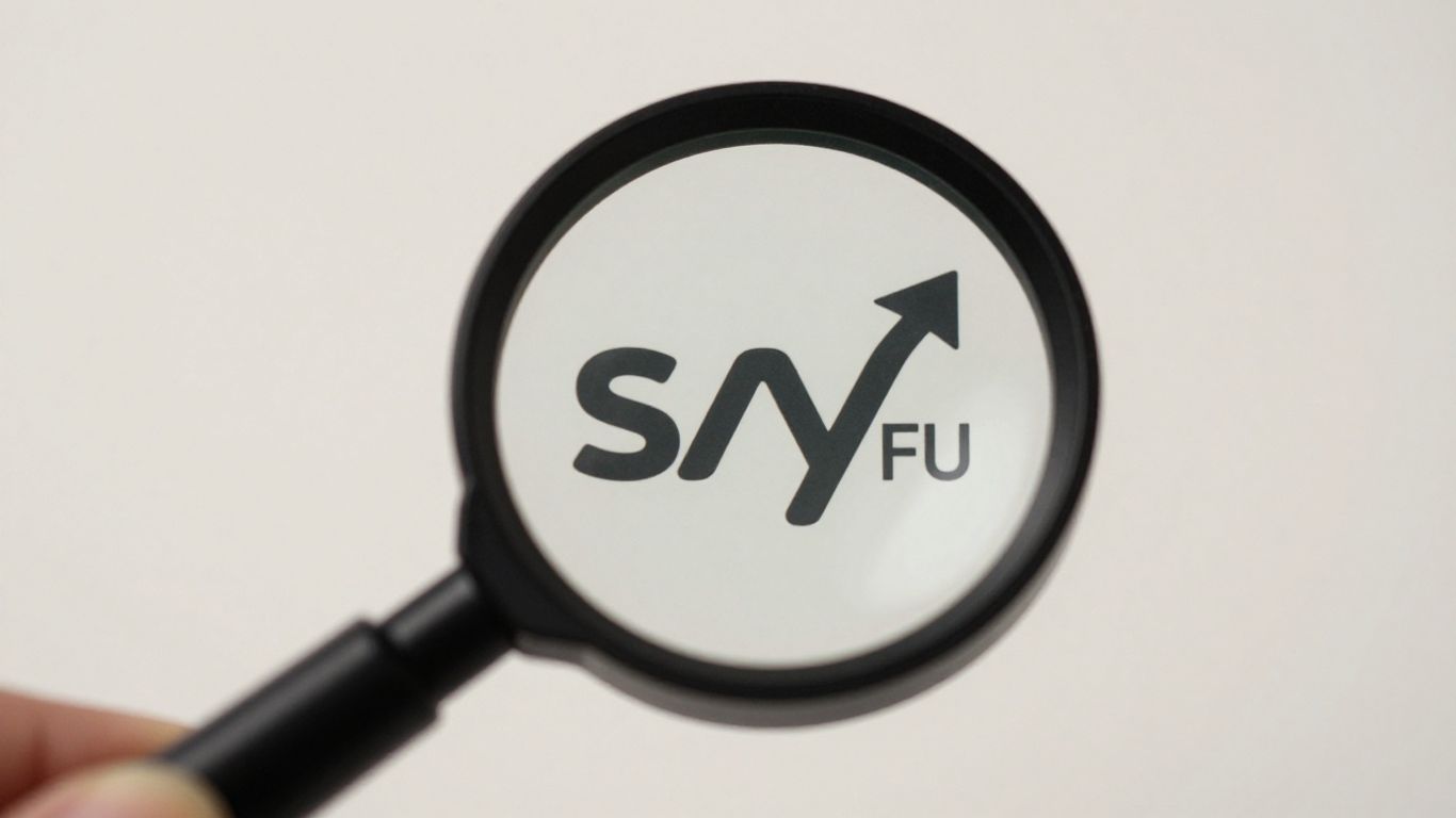 SpyFu logo, a magnifying glass with an upward trend.