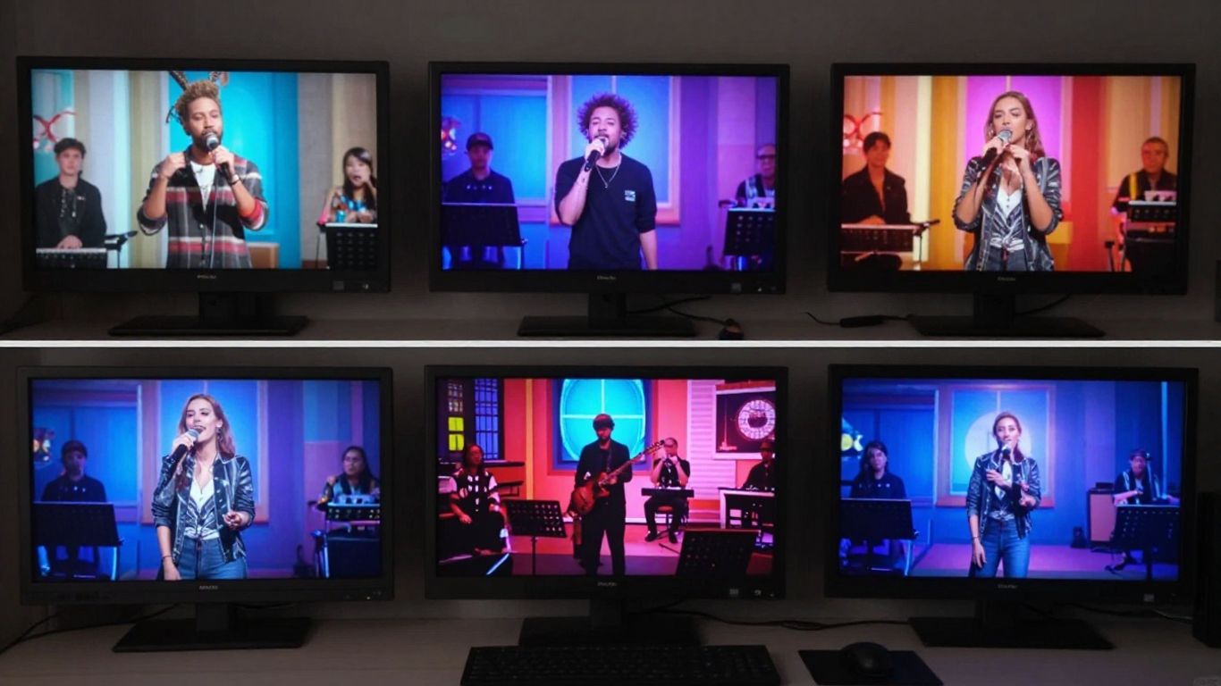 Vertical square and widescreen music video layouts