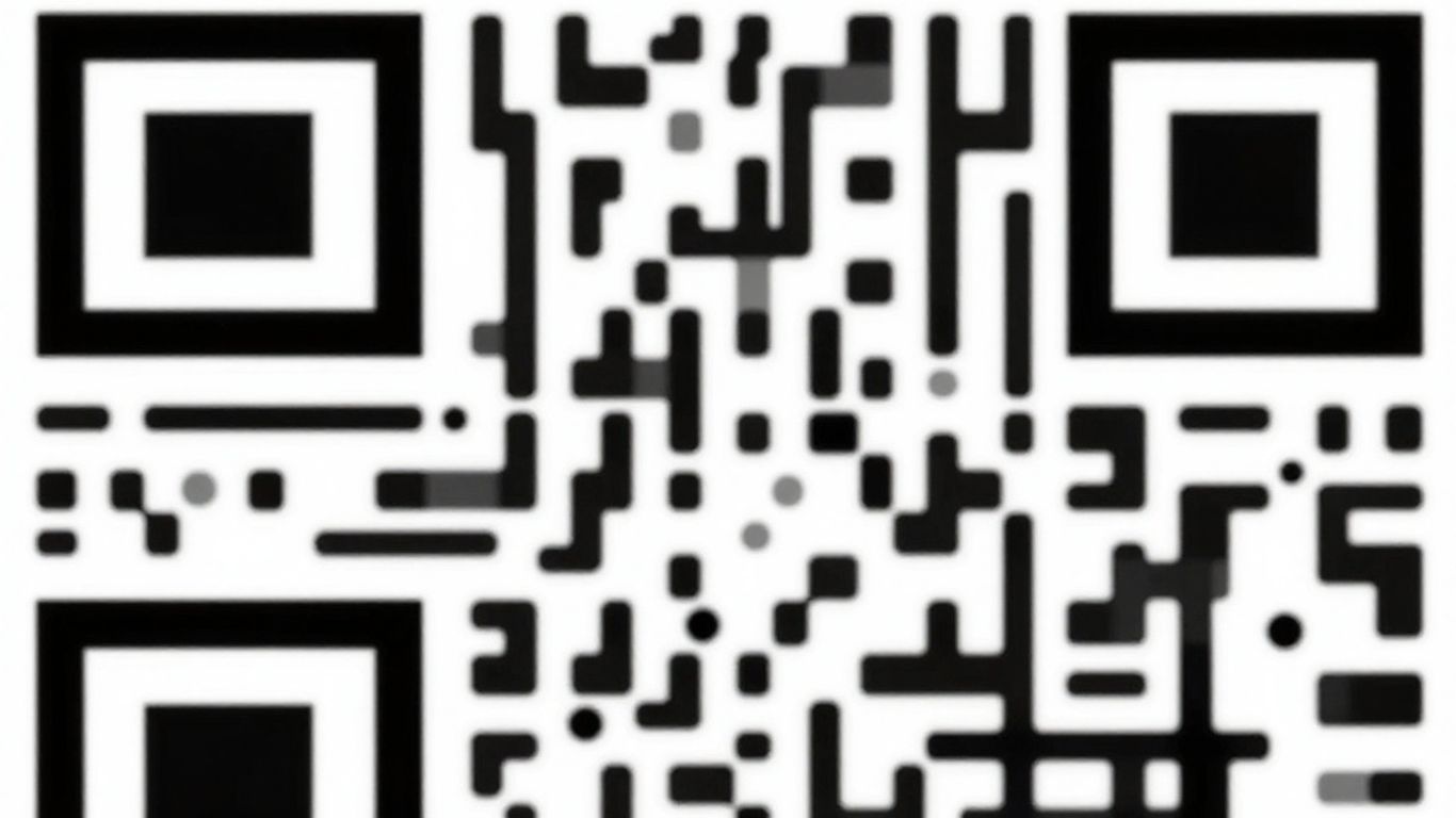 Close-up of a QR code pattern.