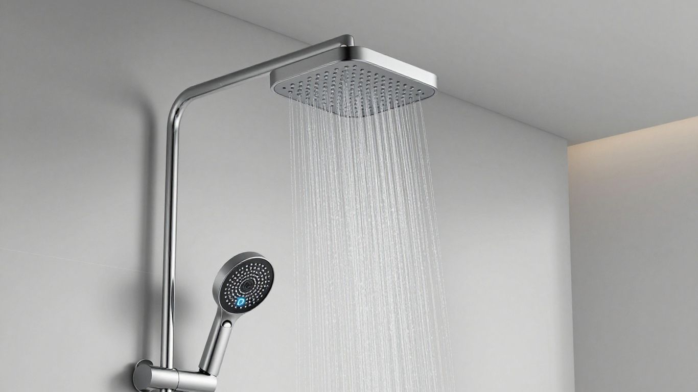 Digital shower mixer with LED display