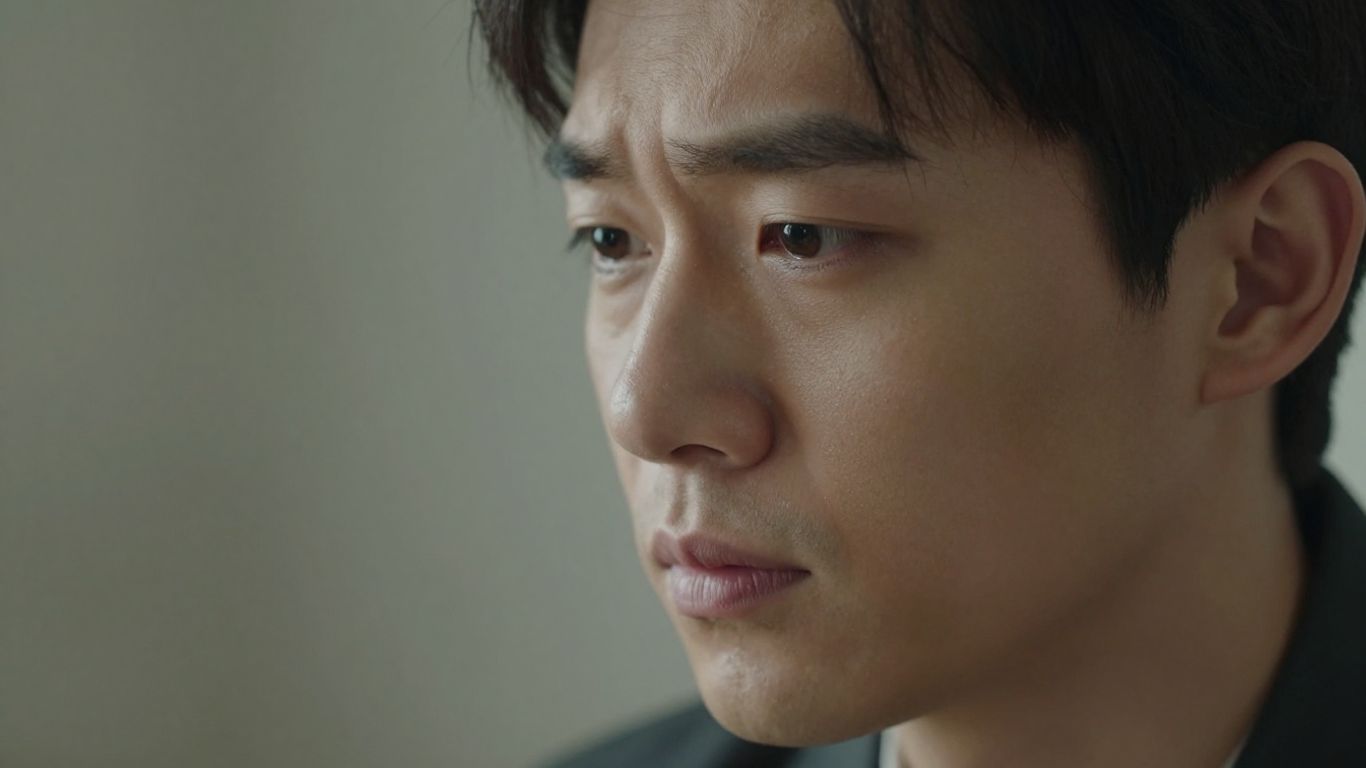 Person's face showing concern and deep thought.