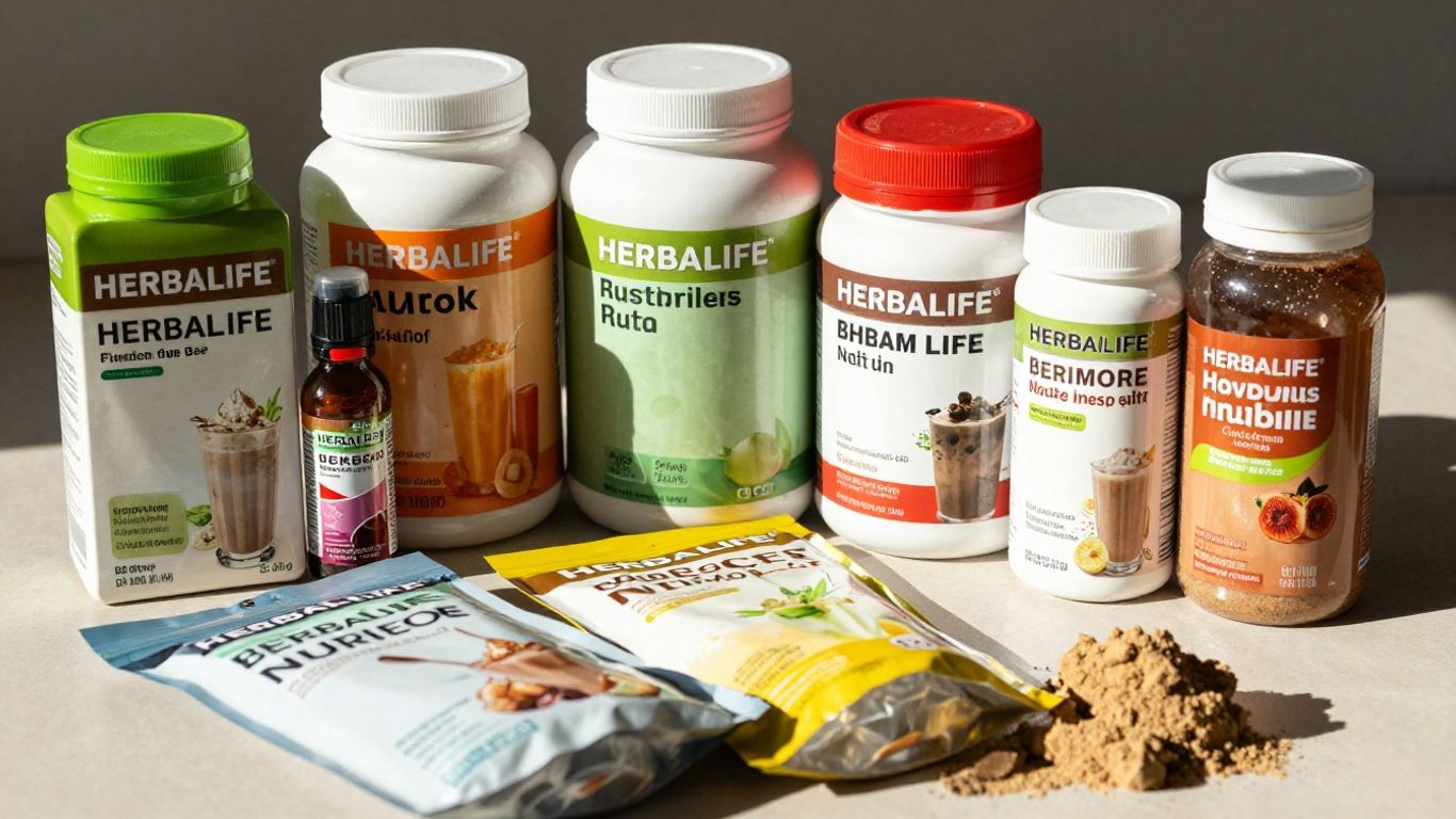 Herbalife products and supplements display